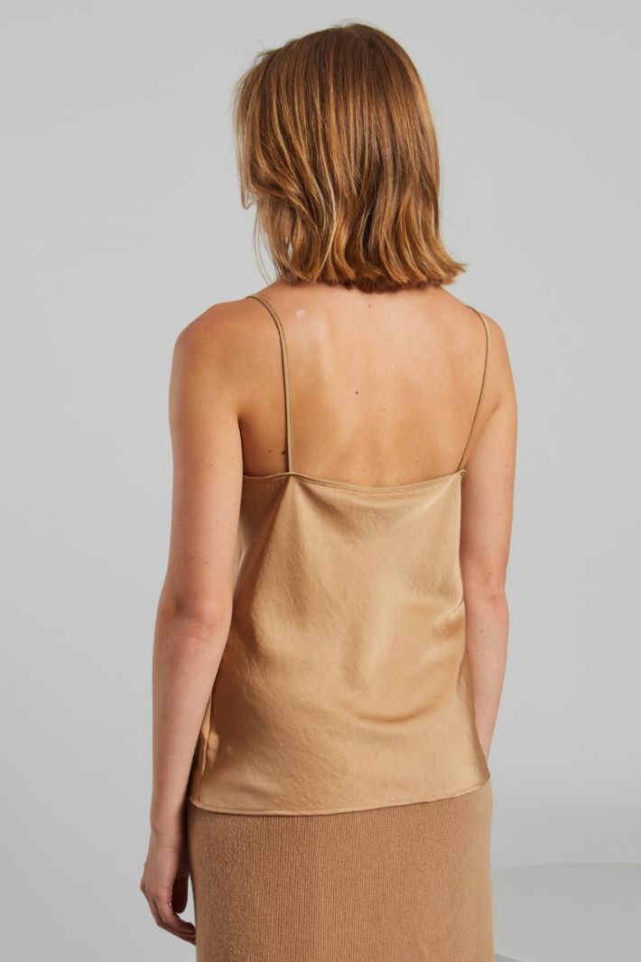 Top con scollo drappeggiato - CAMMELLO - Fashion Market - 4