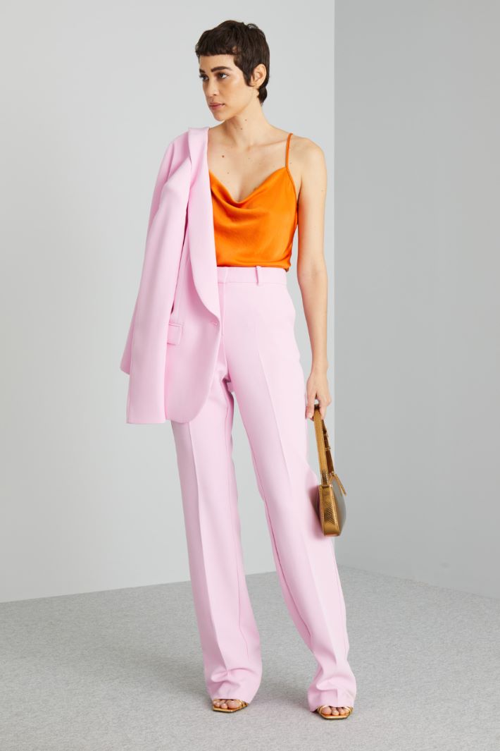 Top con scollo drappeggiato - ARANCIONE - Fashion Market