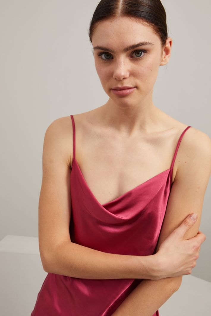 Top in raso - MAGENTA - Fashion Market - 3