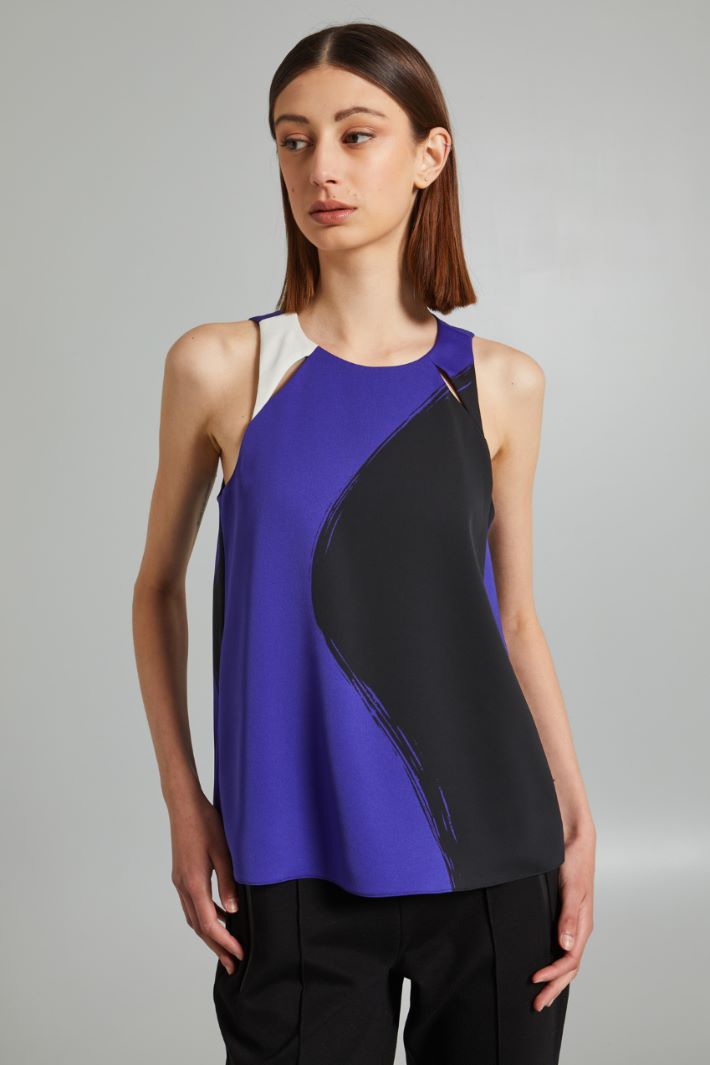 Top con cut out - VIOLA NERO BIANCO - Fashion Market - 2