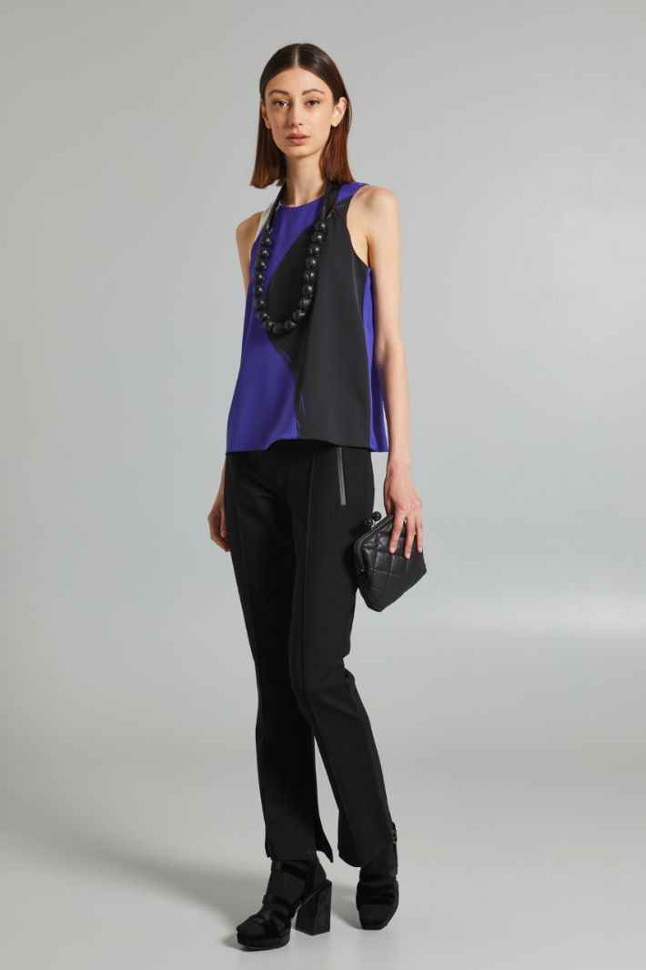 Top con cut out - VIOLA NERO BIANCO - Fashion Market