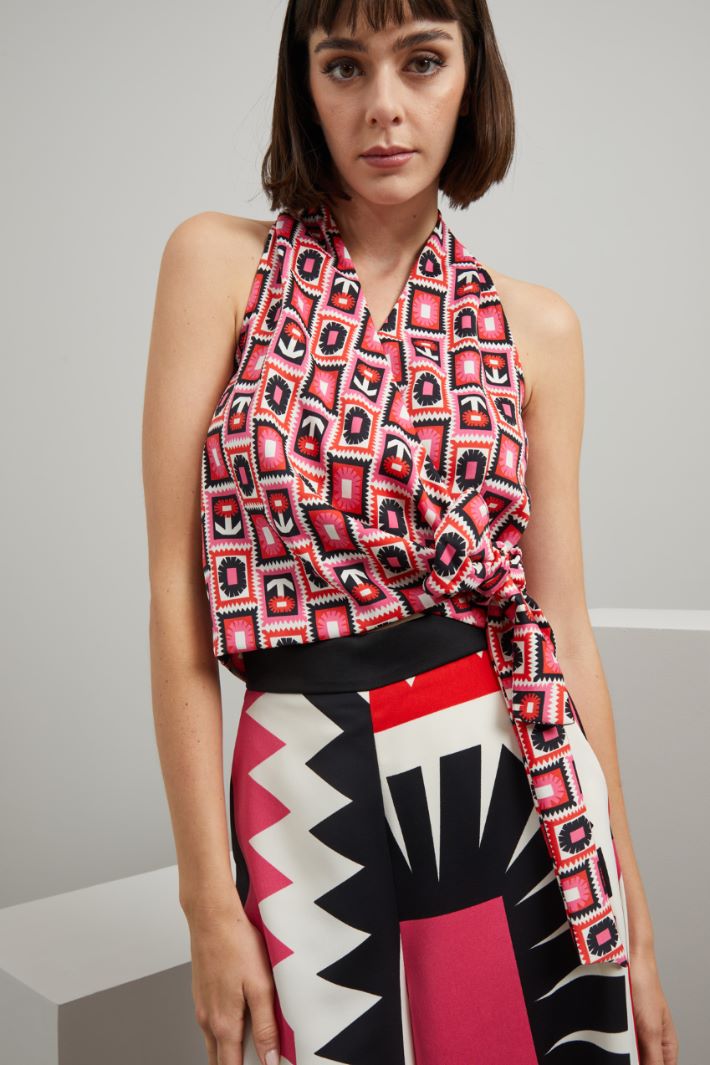 Top stampato - ROSA BIANCO ROSSO - Fashion Market - 3