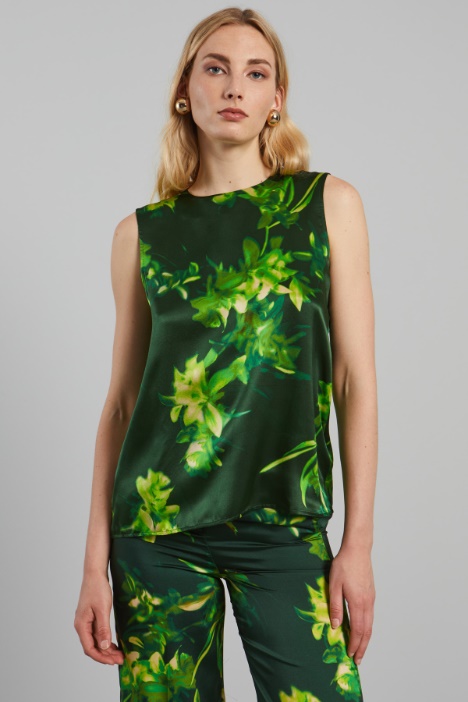 Top smanicato in raso - Fashion Market