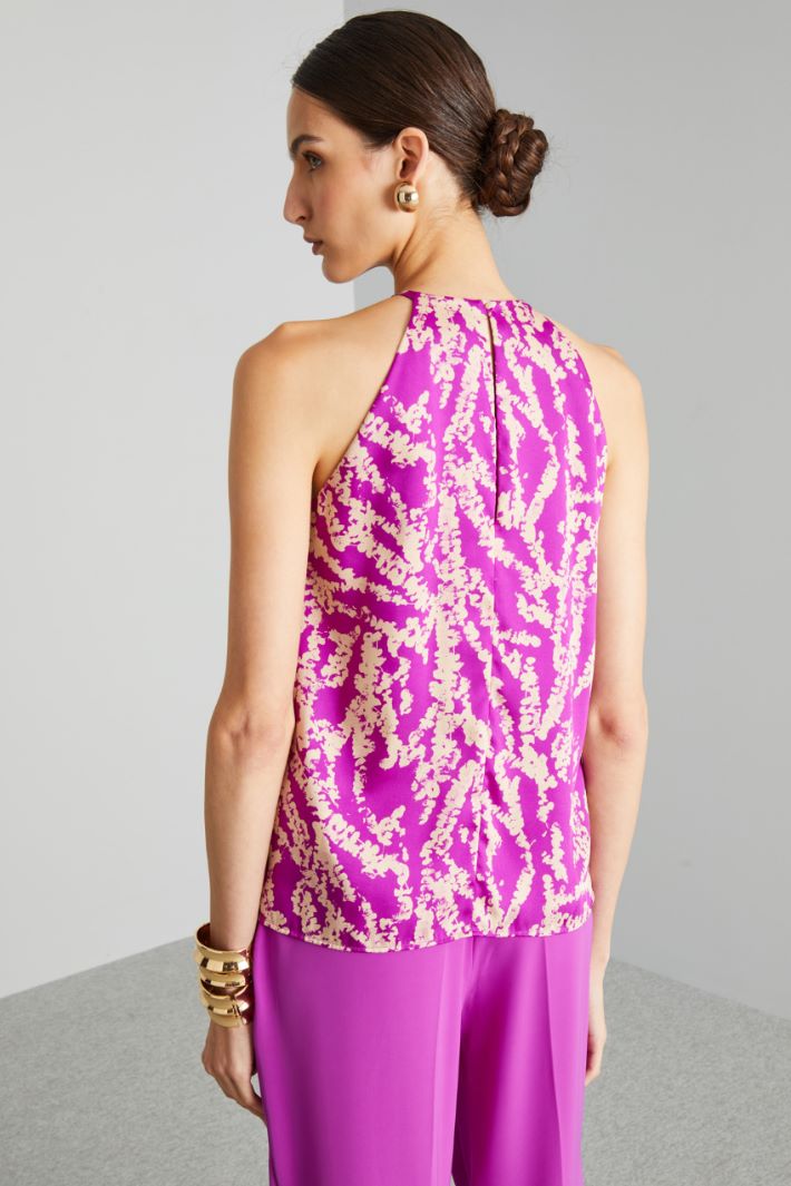 Top con scollo all'americana - CICLAMINO AVORIO - Fashion Market - 4