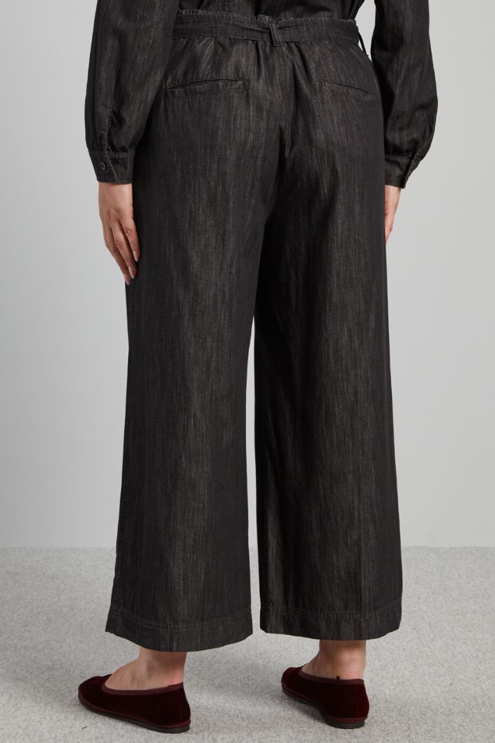Pantaloni ampi in denim - ANTRACITE - Fashion Market - 4