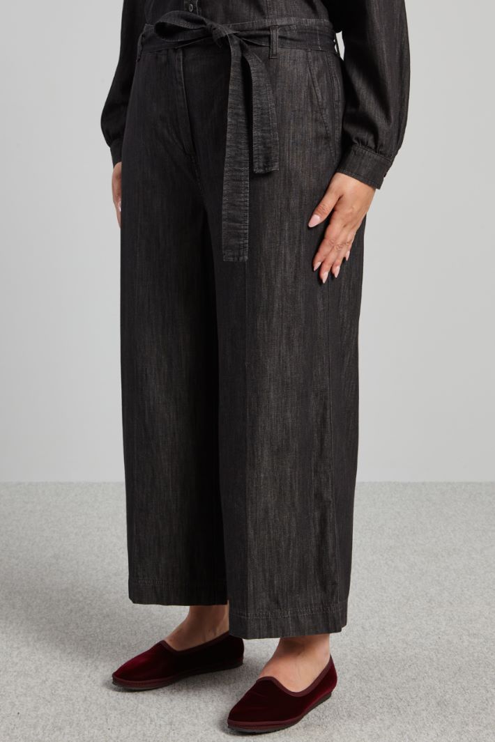 Pantaloni ampi in denim - ANTRACITE - Fashion Market - 2