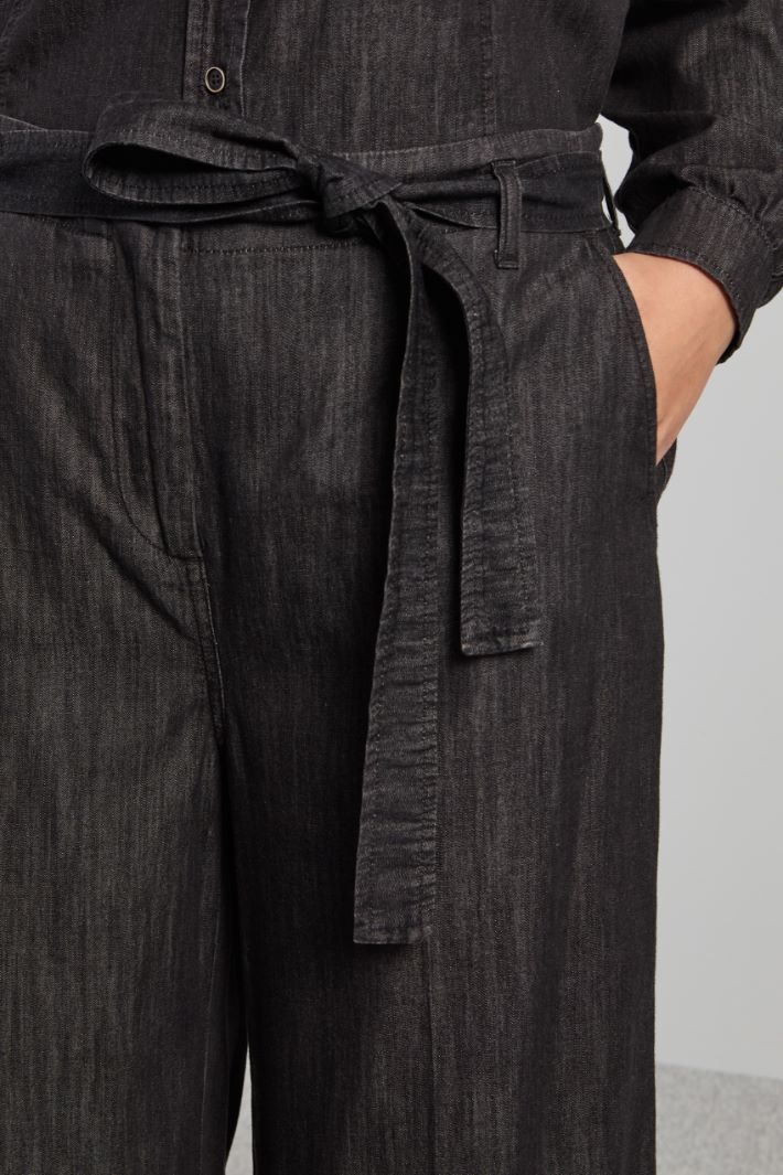Pantaloni ampi in denim - ANTRACITE - Fashion Market - 3