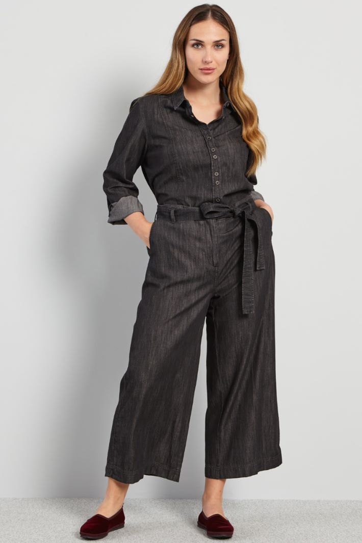 Pantaloni ampi in denim - ANTRACITE - Fashion Market