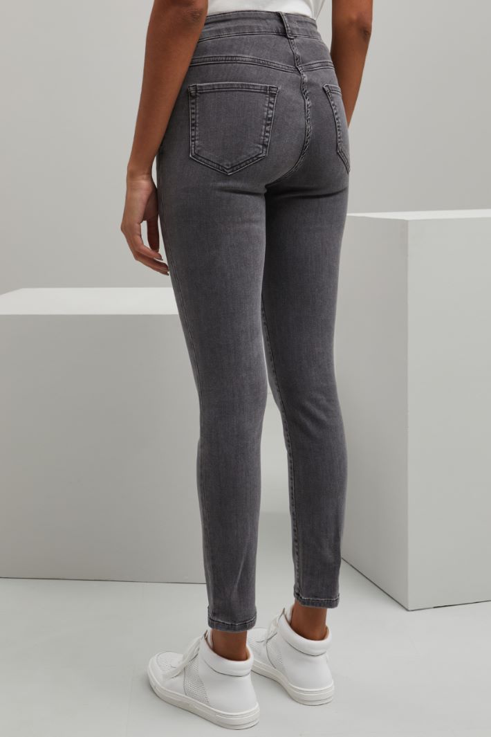Jeans in denim - GRIGIO SCURO - Fashion Market - 4