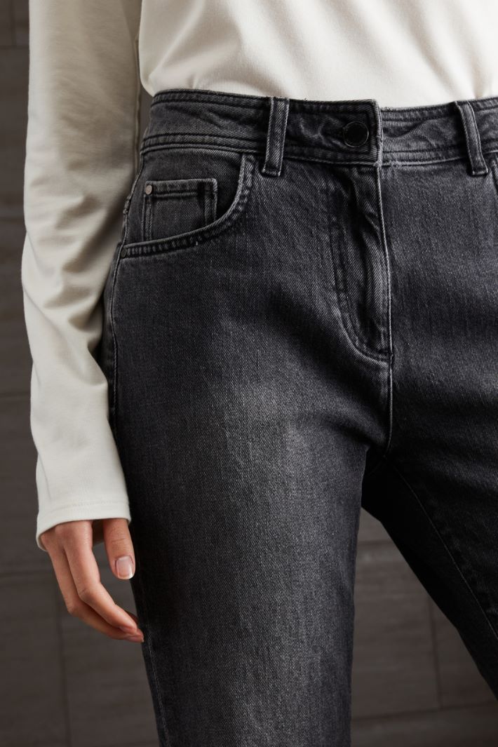 Jeans in denim di cotone - GRIGIO SCURO - Fashion Market - 3