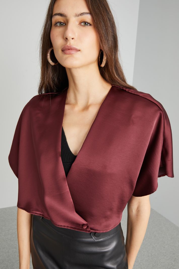 Coprispalle in raso - BORDEAUX - Fashion Market - 3