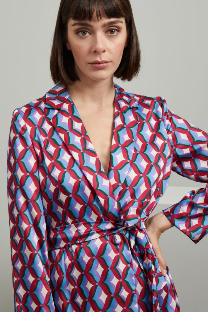 Blazer in twill stampato - MAGENTA VERDE AZZURRO - Fashion Market - 3