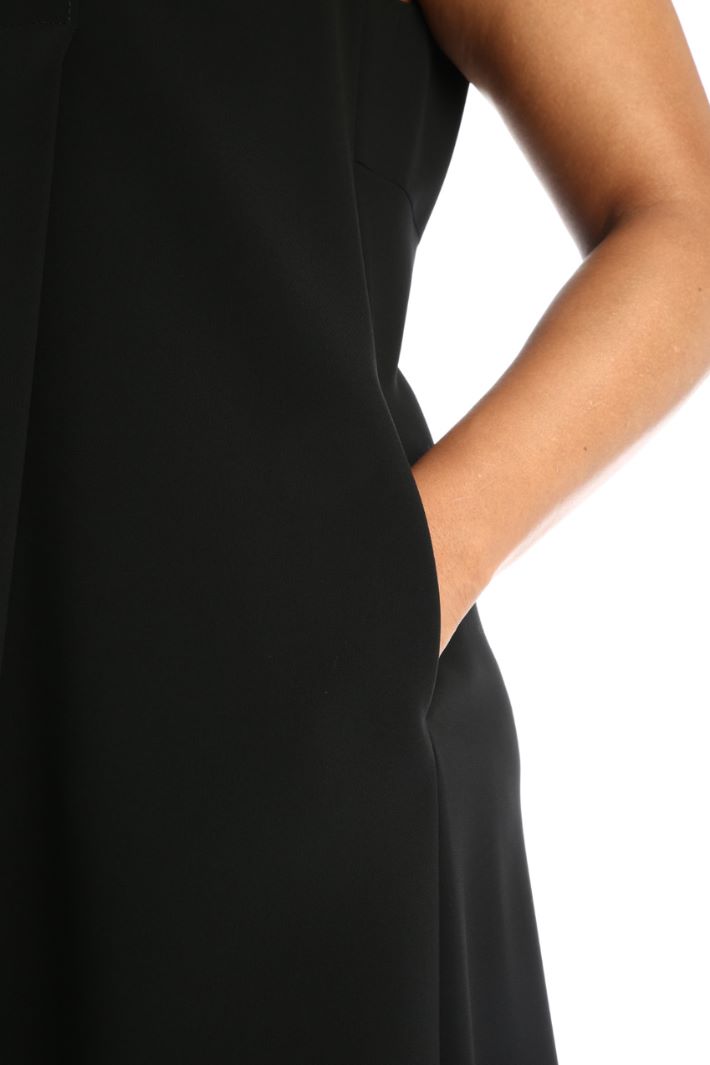 Abito senza maniche in cady - NERO - Fashion Market - 3