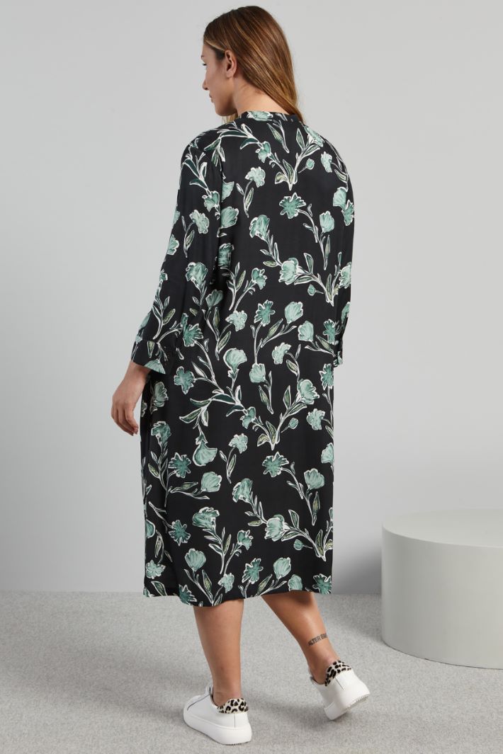 Chemisier midi stampato - NERO VERDE BIANCO - Fashion Market - 4