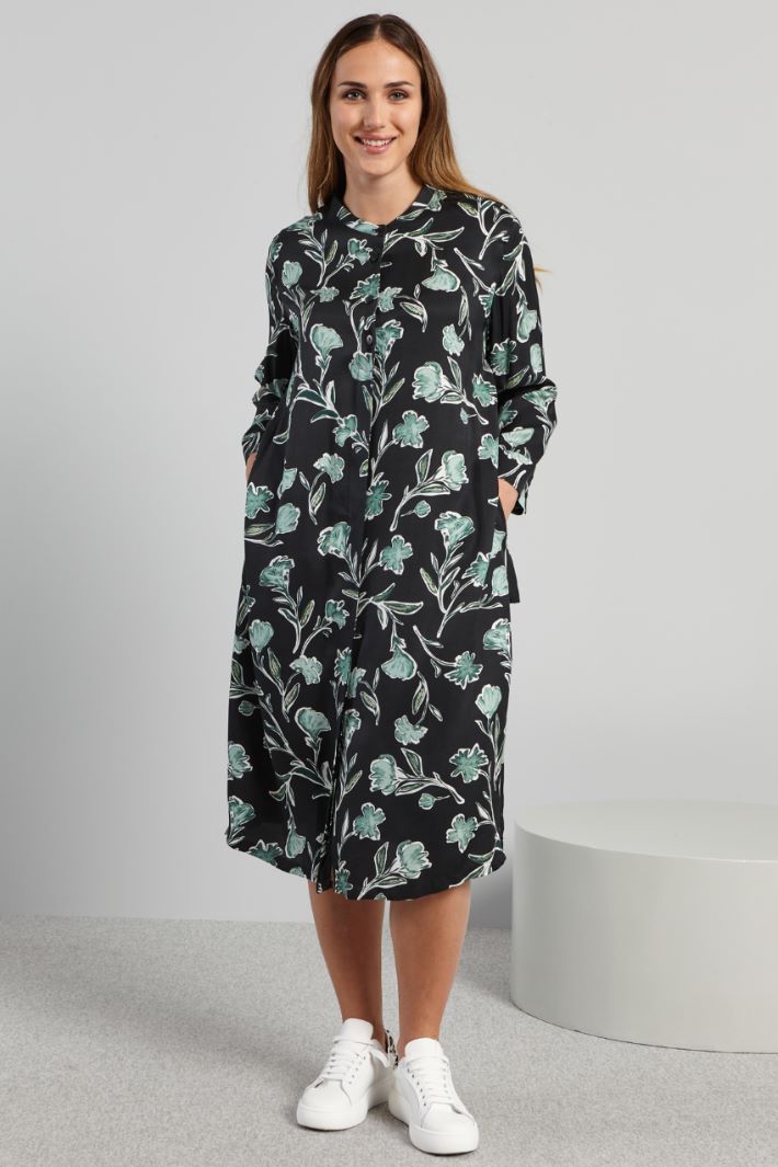 Chemisier midi stampato - NERO VERDE BIANCO - Fashion Market - 2
