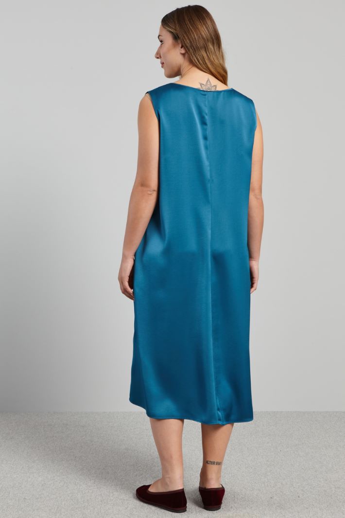 Abito con scollo a V - PETROLIO - Fashion Market - 4