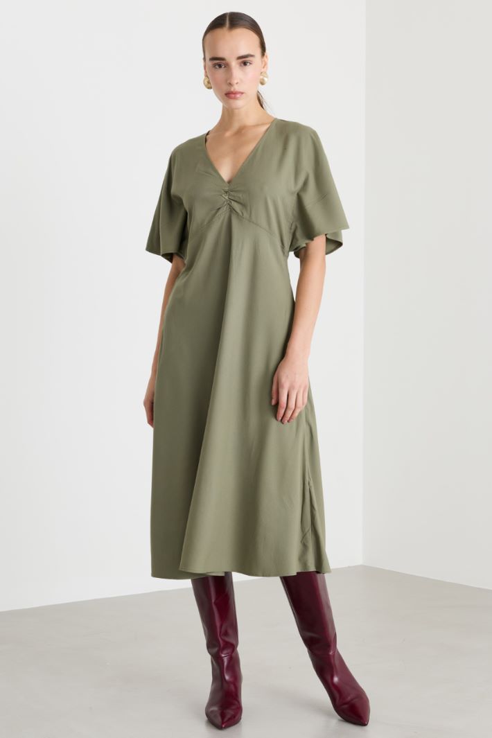 Abito in pura viscosa - VERDE - Fashion Market