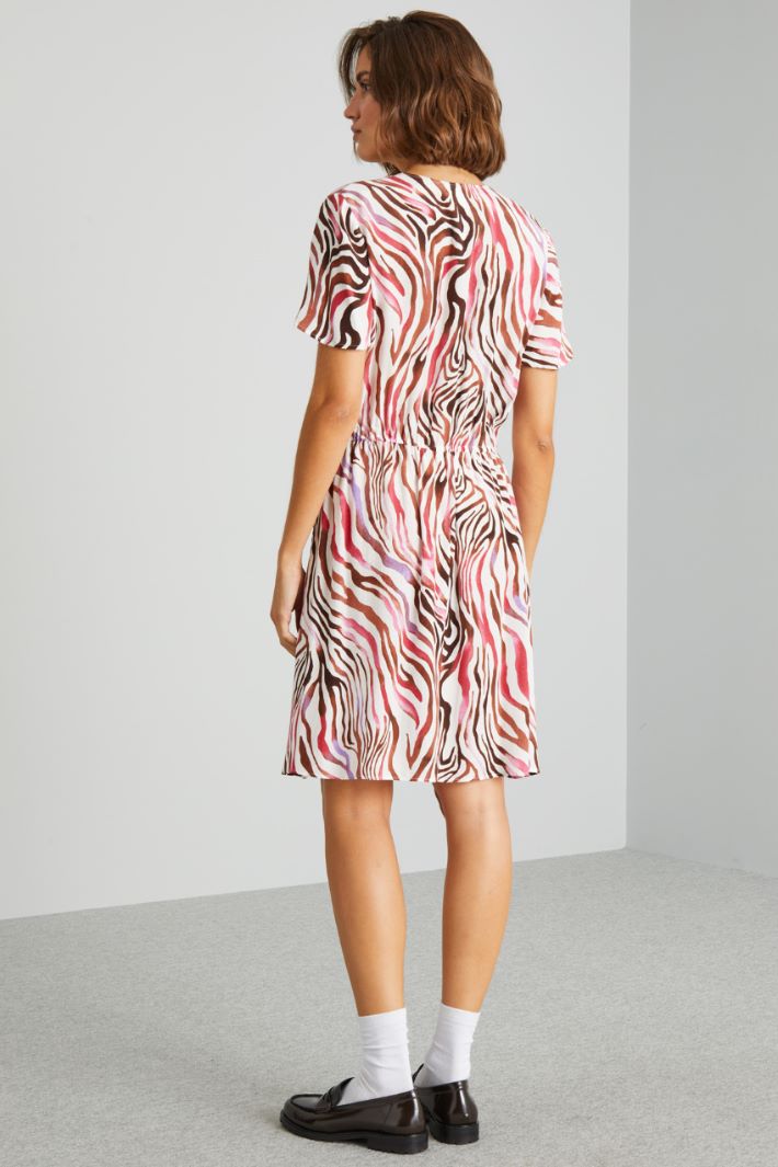 Abito con maniche corte - BIANCO ROSA - Fashion Market - 4