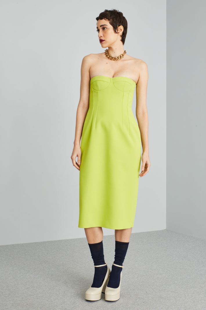 Abito con bustino - VERDE LIME - Fashion Market - 2