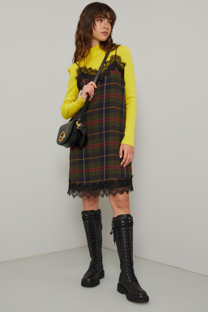 Abito corto in lana - VERDE ROSSO - Fashion Market