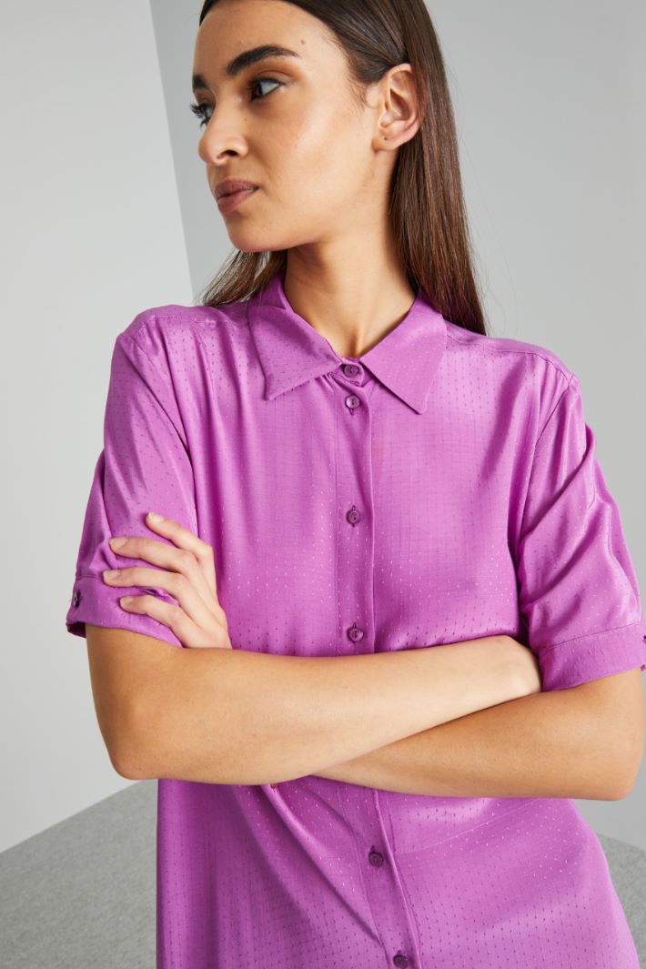 Abito chemisier in fil coupé - CICLAMINO - Fashion Market - 3