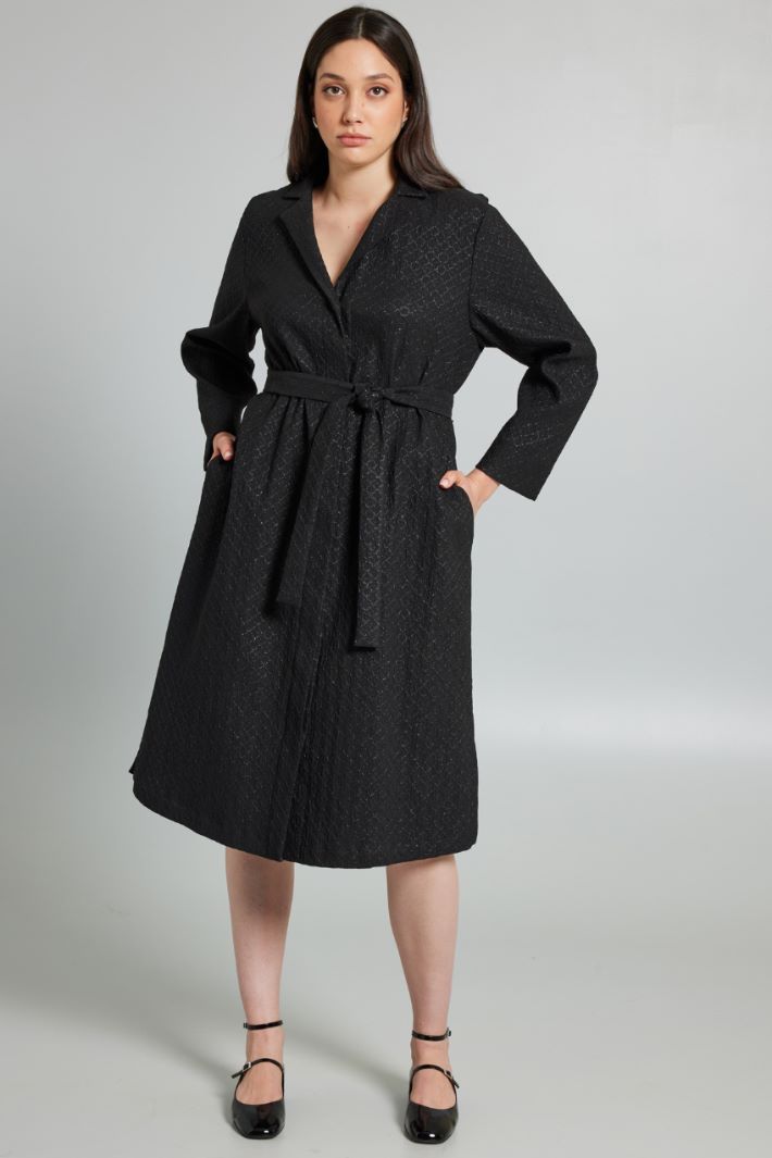Abito chemisier jacquard - NERO - Fashion Market