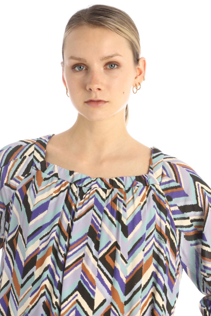 Abito in doppia georgette - AZZURRO VIOLA - Fashion Market - 4
