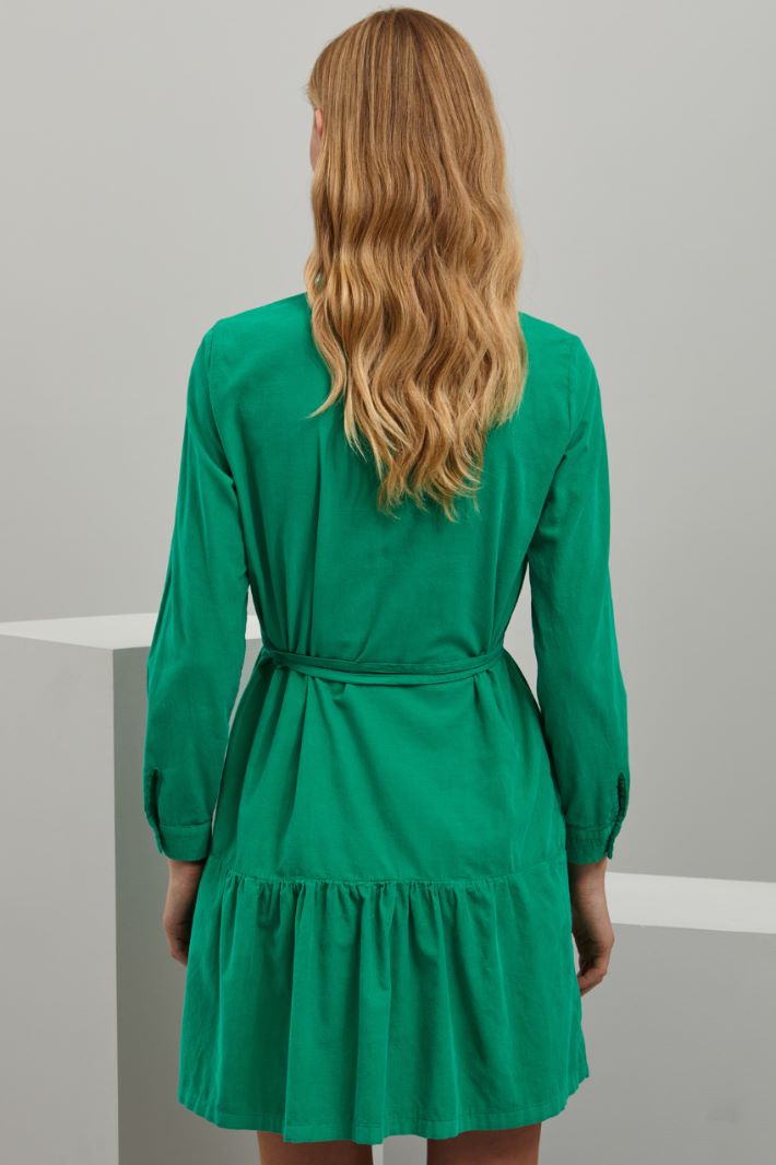 Abito in velluto di cotone - VERDE PRATO - Fashion Market - 4