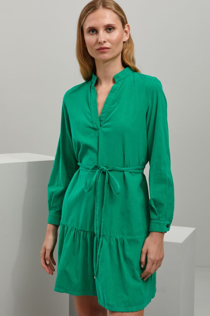 Abito in velluto di cotone - VERDE PRATO - Fashion Market - 2