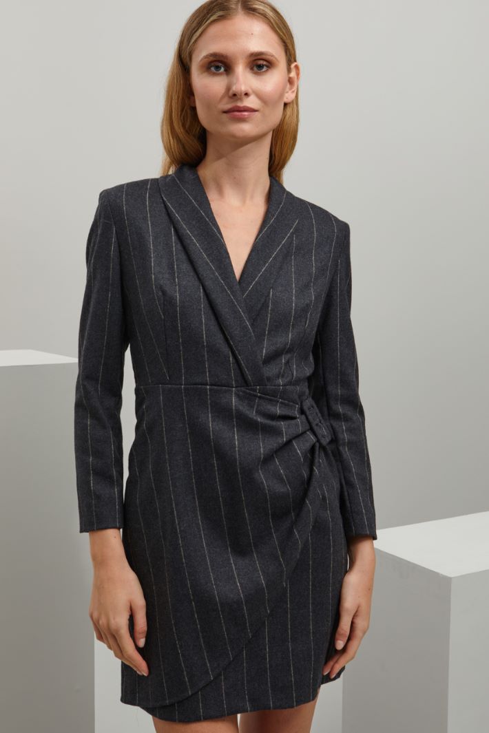 Abito corto in lana - ANTRACITE BEIGE - Fashion Market - 2