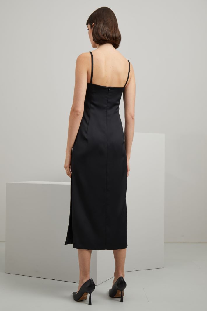 Abito in enver satin - NERO - Fashion Market - 4
