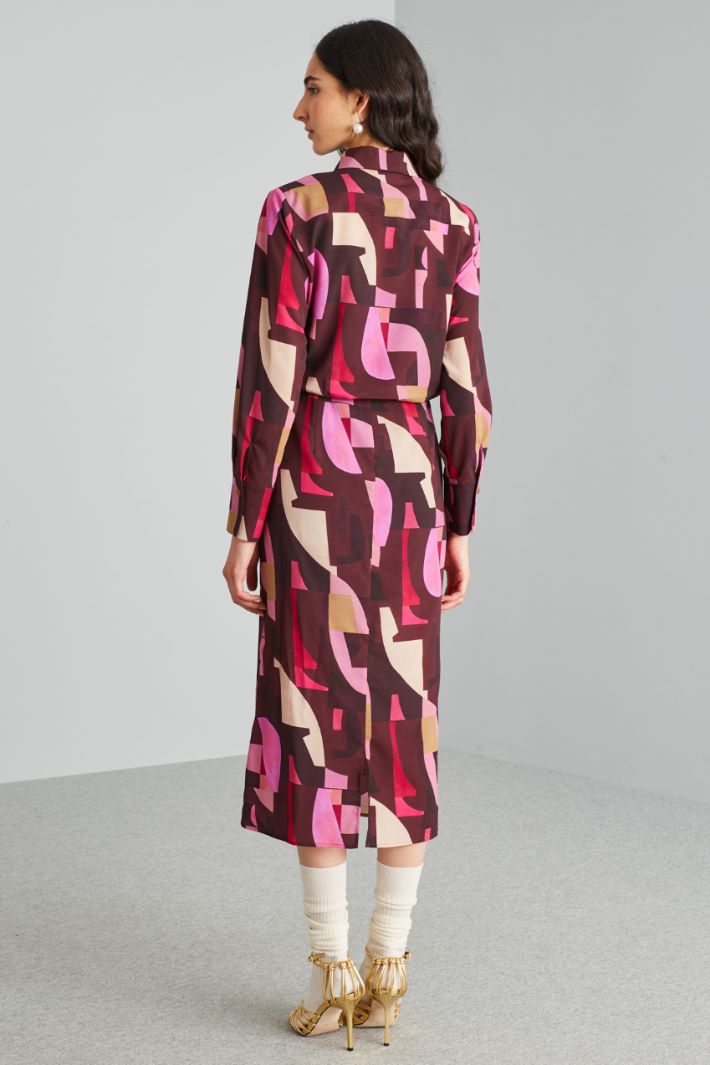 Chemisier in crépe de chine - BORGOGNA ROSA - Fashion Market - 4
