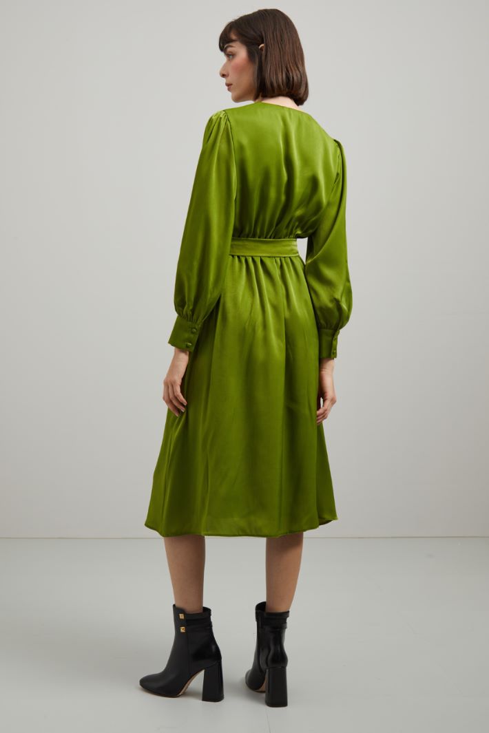 Abito in raso - VERDE LIME - Fashion Market - 3