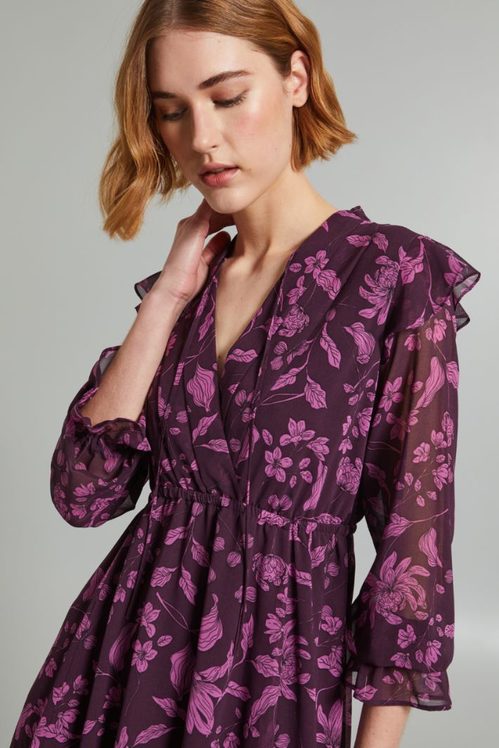 Abito corto in georgette - MELANZANA - Fashion Market - 3