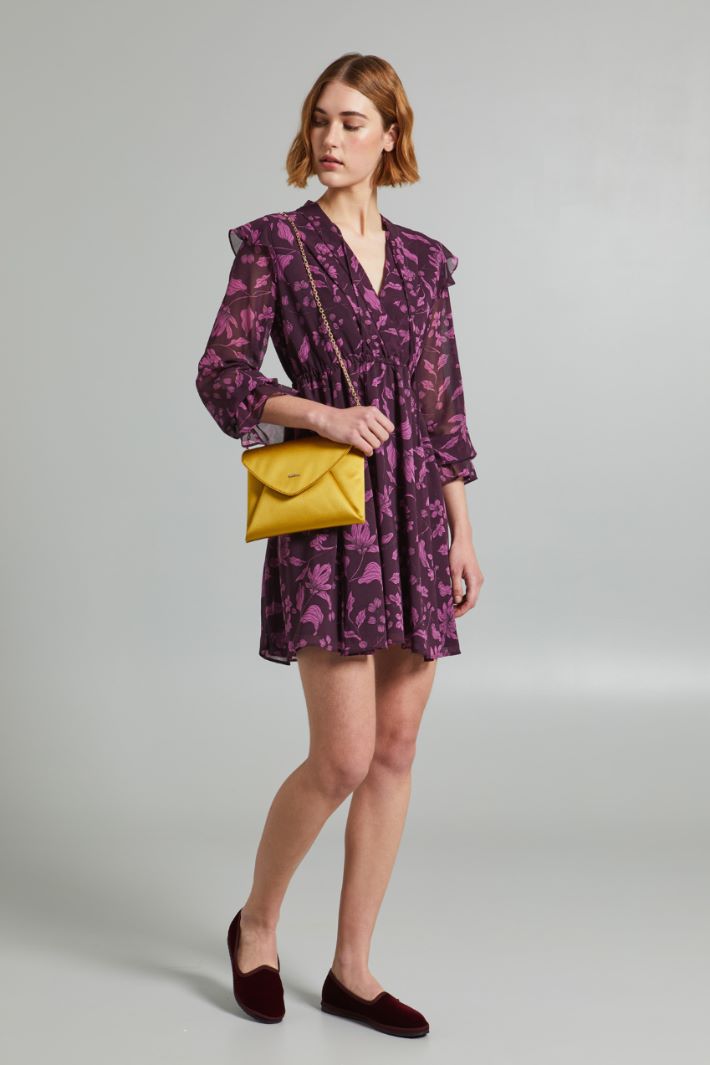 Abito corto in georgette - MELANZANA - Fashion Market