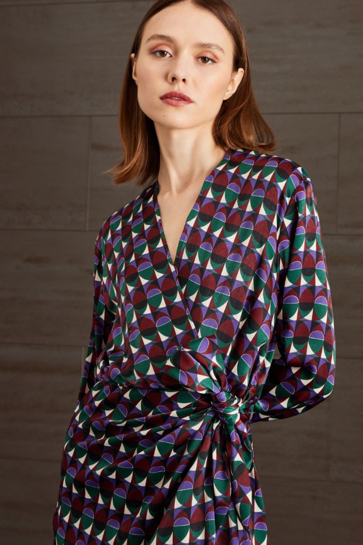 Abito a portafoglio - VIOLA VERDE BORDEAUX - Fashion Market - 3