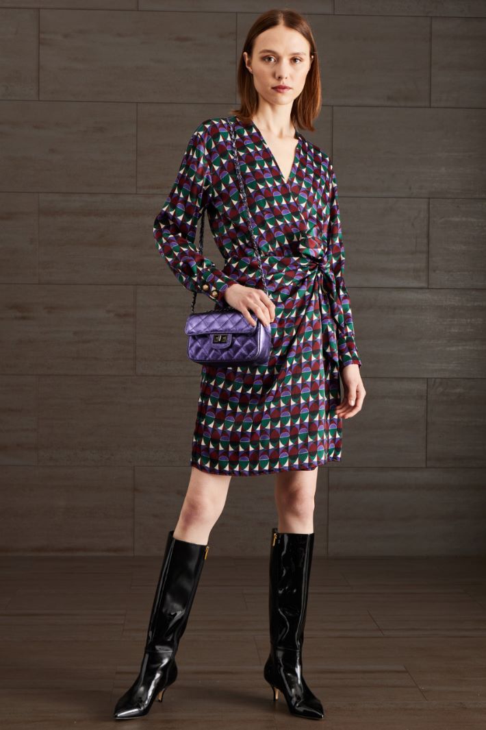 Abito a portafoglio - VIOLA VERDE BORDEAUX - Fashion Market