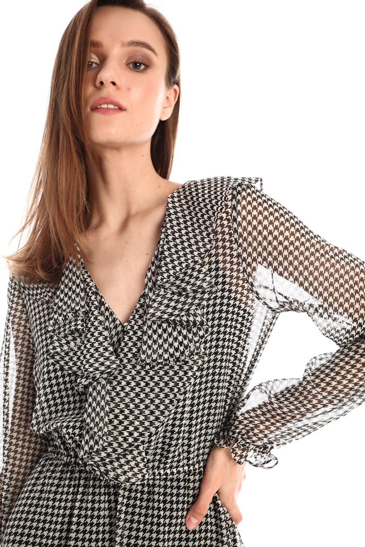 Abito con volant - NERO BIANCO - Fashion Market - 3