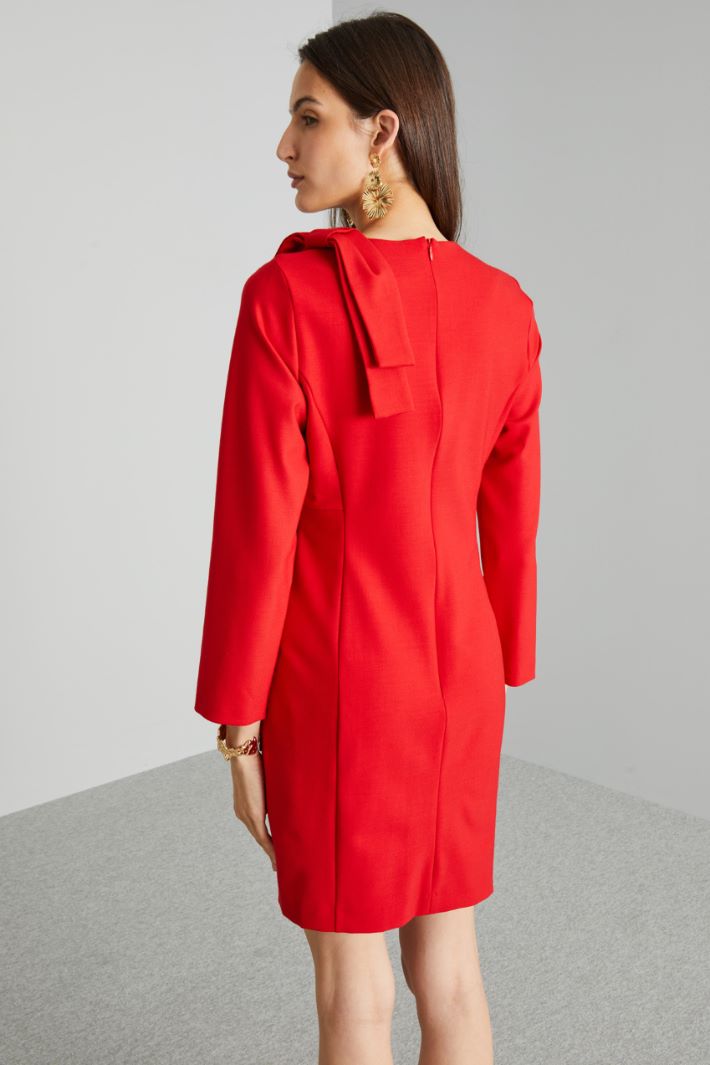 Abito corto con fiocco - ROSSO FUOCO - Fashion Market - 4