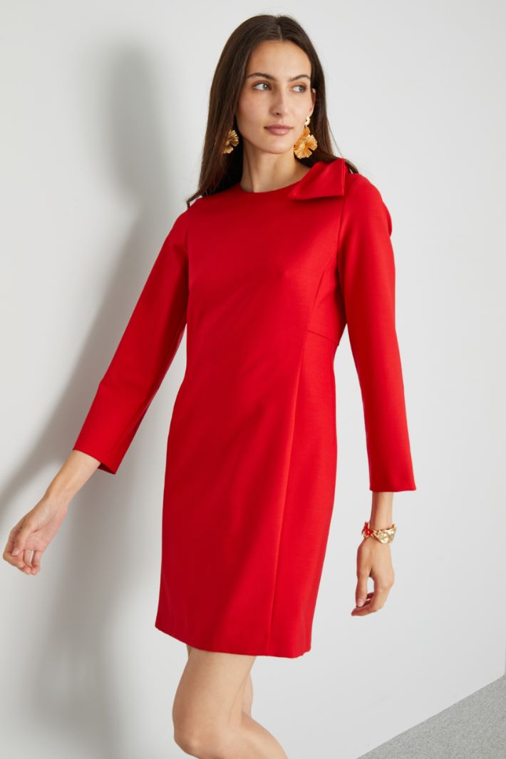 Abito corto con fiocco - ROSSO FUOCO - Fashion Market - 2