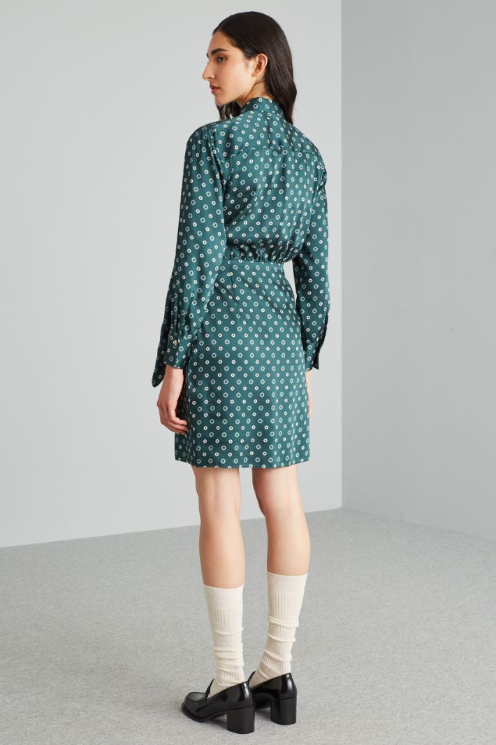 Abito a portafoglio in twill - VERDE - Fashion Market - 4