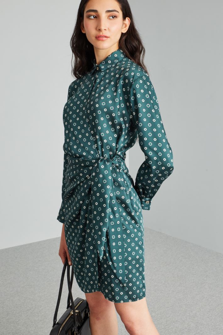 Abito a portafoglio in twill - VERDE - Fashion Market - 2