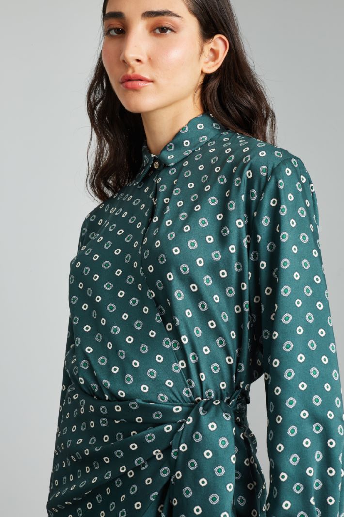 Abito a portafoglio in twill - VERDE - Fashion Market - 3