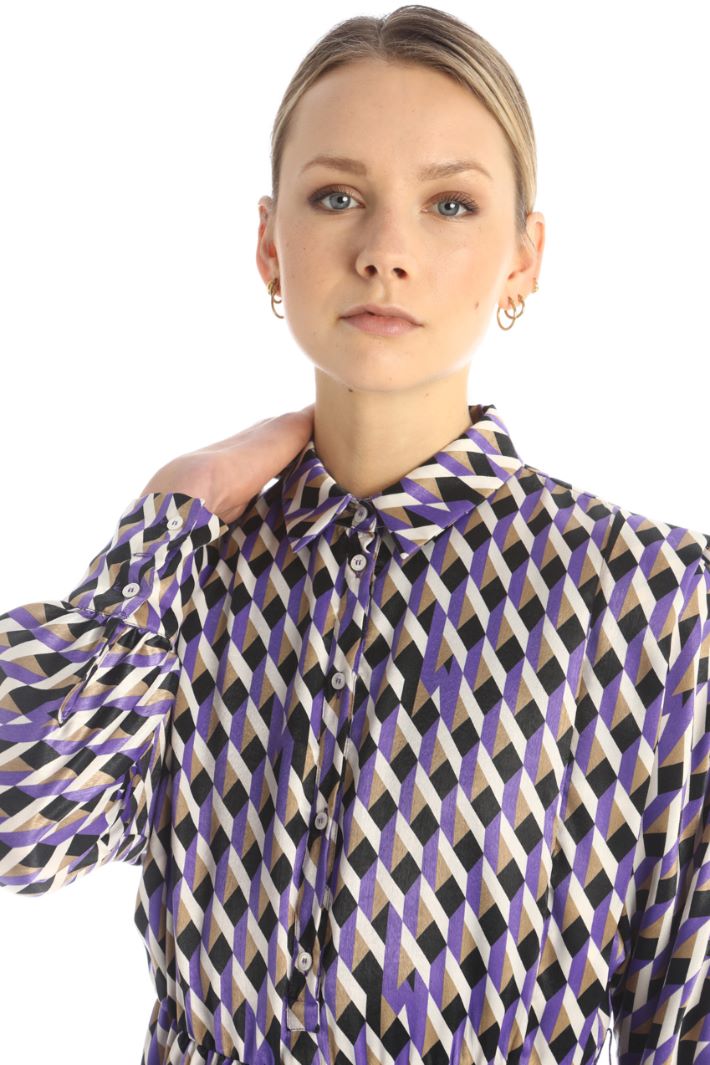 Abito in raso - VIOLA NERO - Fashion Market - 3