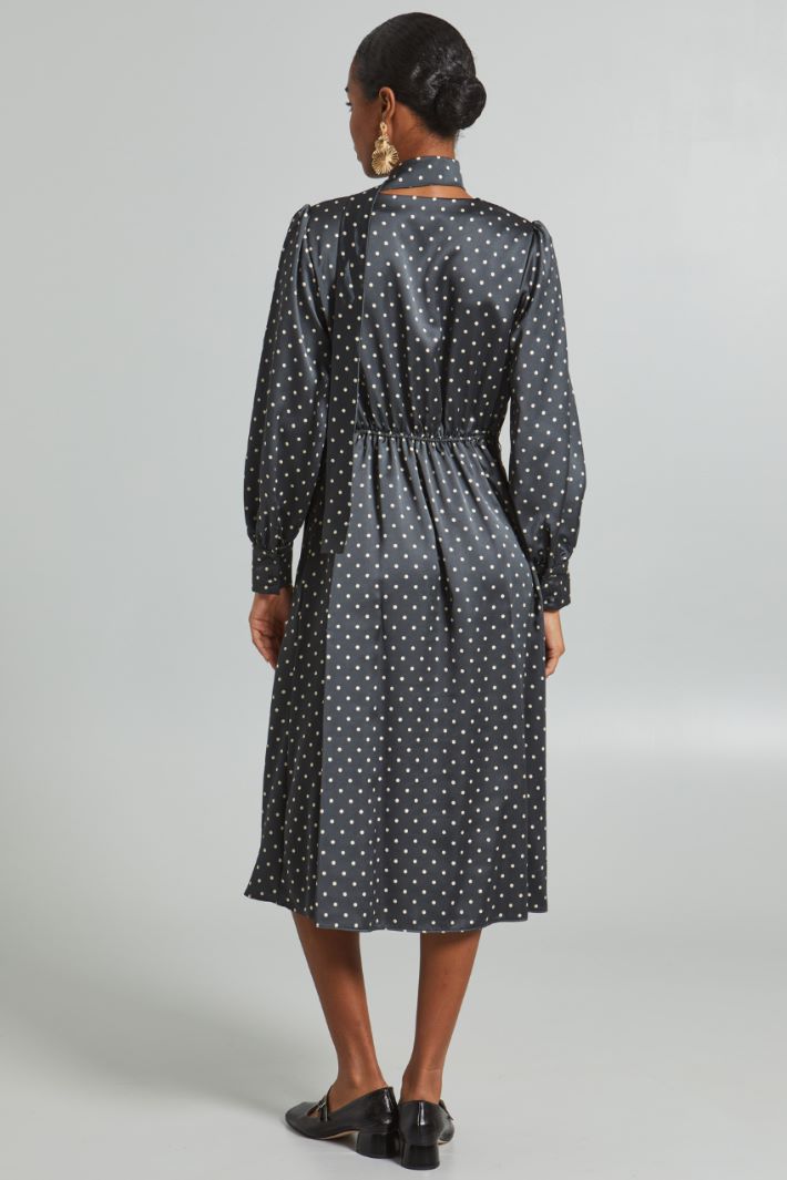 Abito midi con fusciacca - GRIGIO BIANCO - Fashion Market - 4