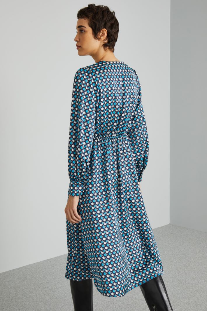 Abito midi con fusciacca - AZZURRO GRIGIO - Fashion Market - 4