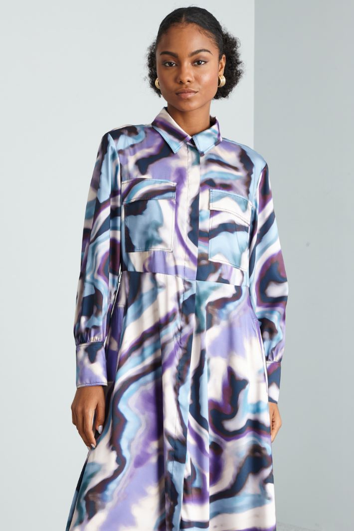 Abito chemisier - LILLA BIANCO VIOLA - Fashion Market - 3