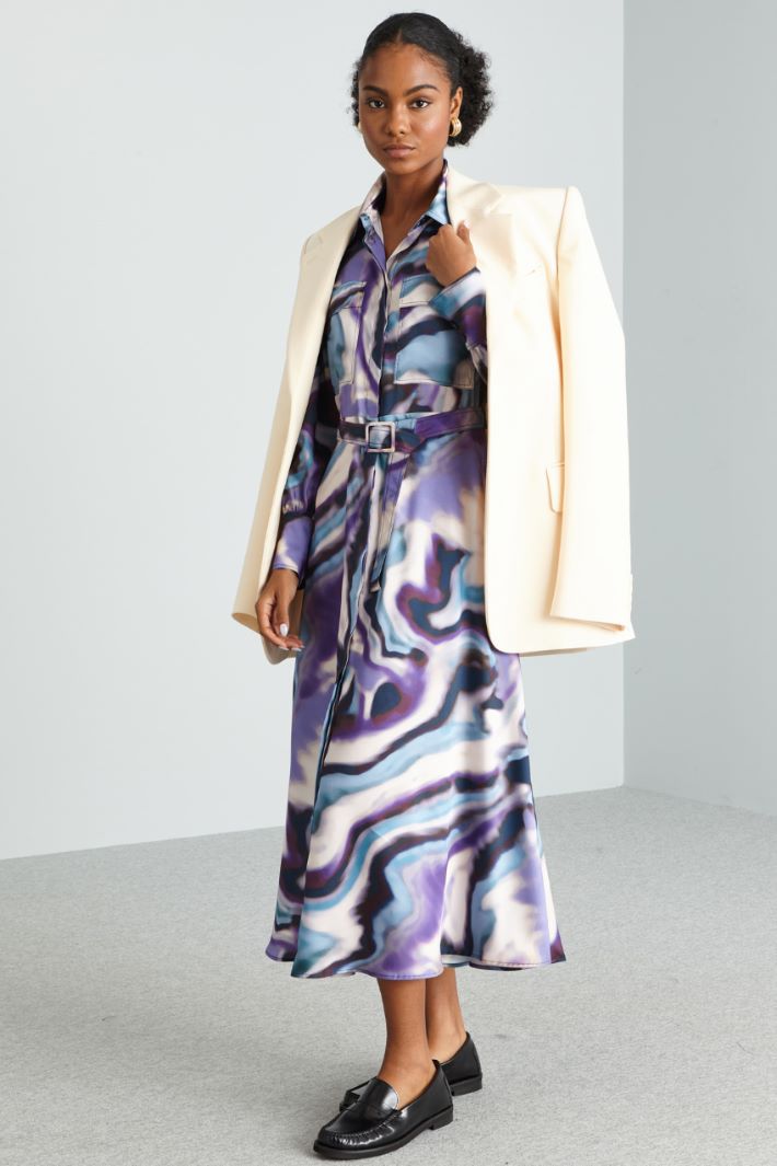 Abito chemisier - LILLA BIANCO VIOLA - Fashion Market