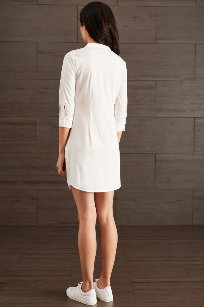 Abito aderente in popeline - BIANCO - Fashion Market - 3