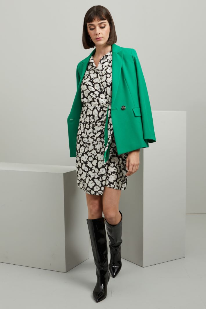 Abito stampato - AVORIO NERO BEIGE - Fashion Market